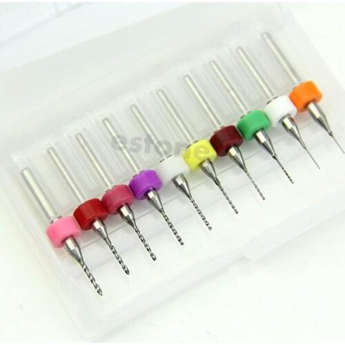 10Pcs PCB Print Circuit Board Carbide Micro Drill Bits Tool 0.3mm to 1.2 mm NEW L15