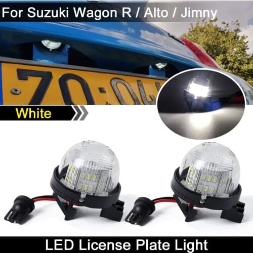 2Pcs Error Free White LED License Plate Light Number Plate Lamp For Suzuki Wagon R Alto Jimny