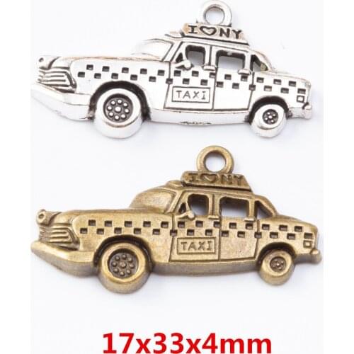 25 pieces of retro metal zinc alloy car pendant for DIY handmade jewelry necklace making 7056