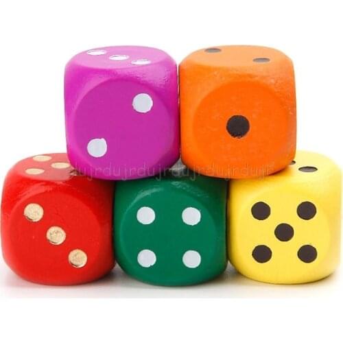 5pcs 16mm Wood Dice Number Round Corner Hexahedron For Family Party DND Kid Toys D11 19 Dropship