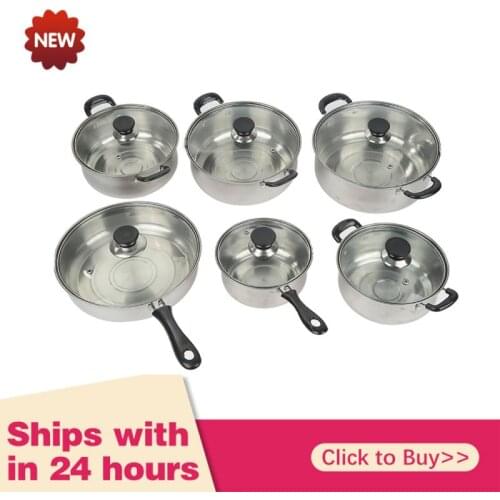 6PC Non Stick Frying Pan Coating Bottom Handle Aluminum Dishwasher Safe Cooking Pan Set Kitchen Tool Dropshipping HWC