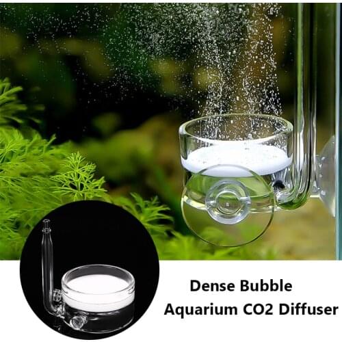Aquarium CO2 Diffuser Fish Tank Glass Aquatic Refiner CO2 Atomizer Dense Bubble Water Plants Tank Atomizer with Suction Cup