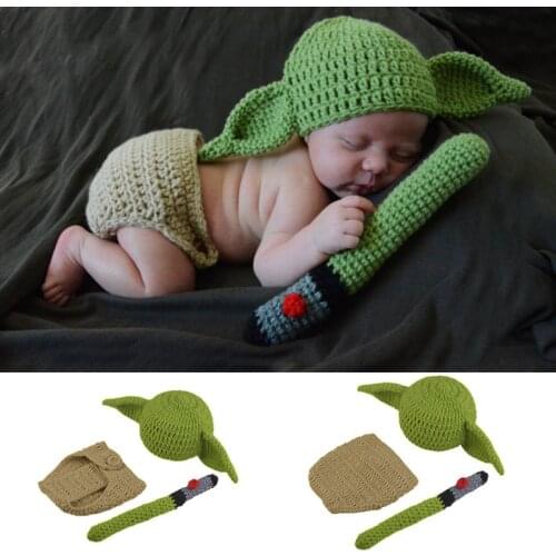 Anime Disney Star wars yoda baby Movie Toys Star wars Costume Newborn Baby Yoda Photography Props Knitted Plush Cartoon Cloth