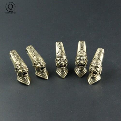 Antique Bronze Chinese Legendary Ghost Officer Head Car Keychain Pendant Feng Shui Decorations World Peace Bring Wealth