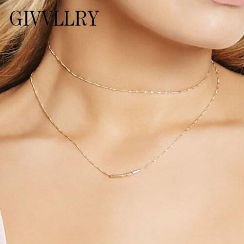 Free Shipping Metal Tube Pendant Choker Necklaces for Women Simple Gold Necklace Friends Kolye