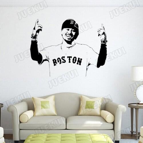 Boston Sport Player Wall Stickers for Boys Bedroom Wallpaper Art Decor Vinyl Wall Decals Gym Background Poster Decoration TA383