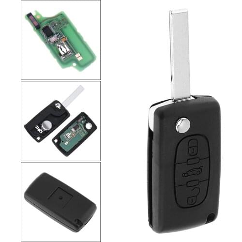 433MHz 3 Buttons Keyless Uncut Flip Remote Key Fob with ID46 Chip and HU83 Blade CE0536 Fit for Citroen C3 C4 Models 2005-2011
