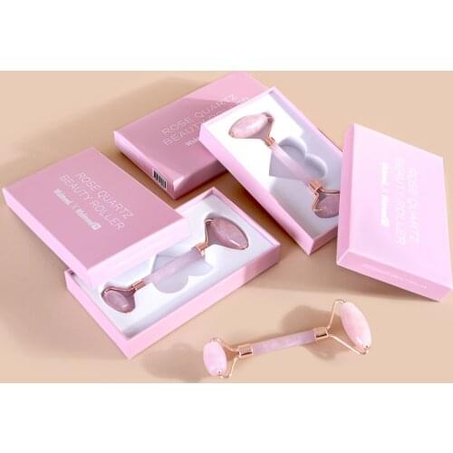 Custom logo printed paper empty face guasha jade gua sha and roller box