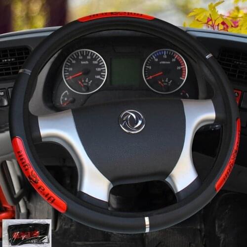 KKYSYELVA PU Leather Steering Wheel Covers for Car Bus Truck 36 38 40 42 45 47 50cm Diameter Auto Steering-wheel cover