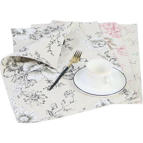 Table Mat Double Layered Fabric Cotton Blend Washable Durable Non Fading Fashion For Kitchen Dining Wedding Decoration Versatile