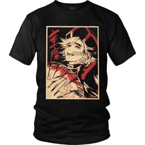 Anime Doma T Shirt Mens 100% Cotton Printing T-shirts Funny Tshirt Short Sleeve Demon Slayer Kimetsu No Yaiba Tee Tops
