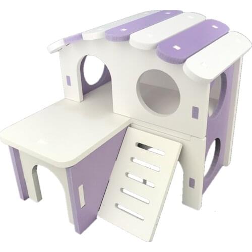 Hamster luxury double deck villa Golden Bear pet house hamster bedroom large ecological board house hamster nest