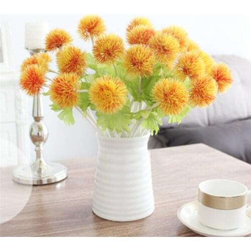 1pcs Artificial Dandelion Flower 5 Colors Decorative Fake Flowers Grass Ball Plants for Wedding Home Garden Decoration Floral