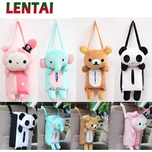 LENTAI For Peugeot 206 307 407 308 207 508 Hyundai solaris i30 tucson 2017 Abarth 1Set Car Cartoon Tissue Box Hanging Paper Bag