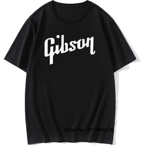 2021 Gibson Guitar Music T Shirt Men 100% Cotton O-Neck Rock T-Shirt Male Short Sleeve Tshirts Hip Hop Summer Cool Tops Tees