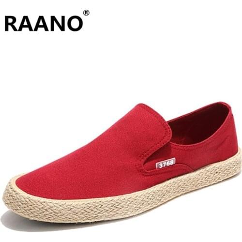 Spring Summer Men Flat Casual Shoes Male Breathable Canvas Shoes Man Fashion Soft Slip On Espadrilles For Men Hemp Loafers Shoes