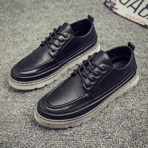 Men Casual Shoes High Quality Leather Retro Round Toe Comfortable Shoes Solid Classic Lace-up Shoes zapatos de hombre K3-81