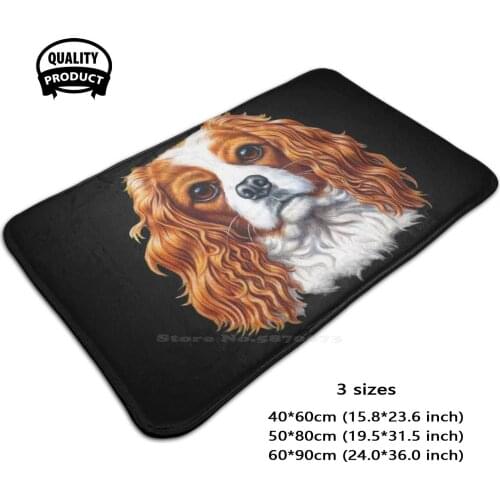 Cavalier King Spaniel Full - Face Soft House Family Anti-Slip Mat Rug Carpet Cavalier King Spaniel Full Face Dog Dog Art Dogs