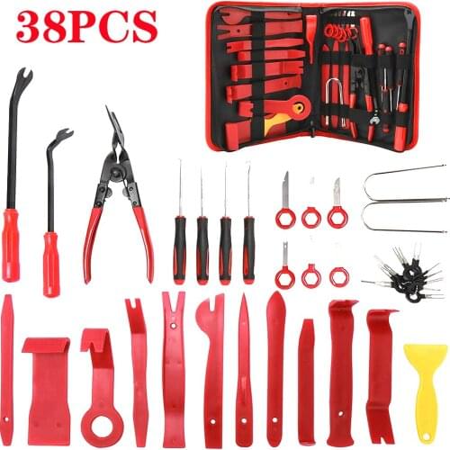 7-38pcs Car Dashboard Removal Hand Tool Set, Pry Remover Car Disassembly Tool Kit, Door Clip Panel Trim Dashboard Removal Tool