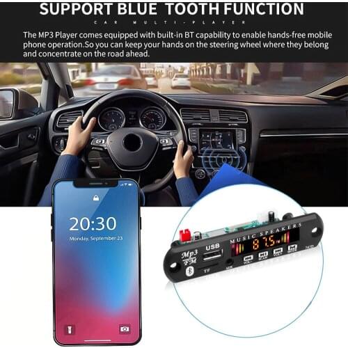 2020 HKBT 12V/5V Color/ordinary screen Wireless Bluetooth MP3 WMA Decoder Board Audio Module USB TF Radio For Car New hot sale