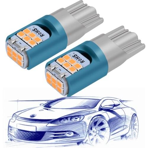 2Pcs New T10 W5W Super Bright LED Car Parking Lights WY5W 168 501 2825 Auto Wedge Turn Side Bulbs Interior Reading Dome Lamp 12V