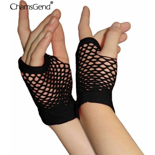 1 Pair Womens Short Fishnet Net Gloves Fingerless Mesh Gloves Punk Rock Fancy Night Club Party Sexy Arm Warmer Gloves 2021