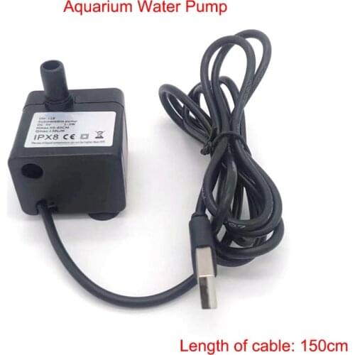 5V Ultra-Quiet Submersible Aquarium Water Pump Water Fountain Pump Filter Fish Pond Tank Fountain Carry Around Water Pumps USB