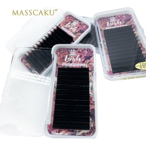 Volume Eyelash Extension Cilia Automatic Flowering Mixed Size 8-20 mm C/D Curl Eyelashs Extension Natural False Eyelash