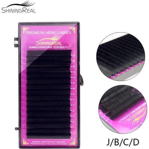ShiningReal 16Rows Faux mink individual eyelash lashes maquiagem cilios for professionals soft mink eyelash extension