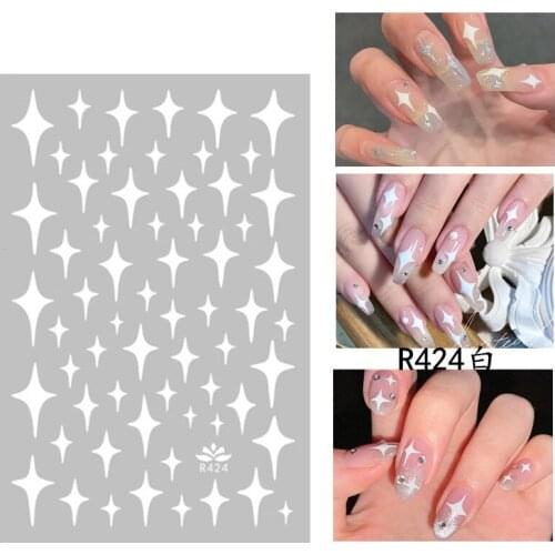 Self-adhesive 3D Stickers for Nails Starry Sky Sparkling Stars Nail Art Decorations Autumn Fashion Stickers Women Girl Nail Foil