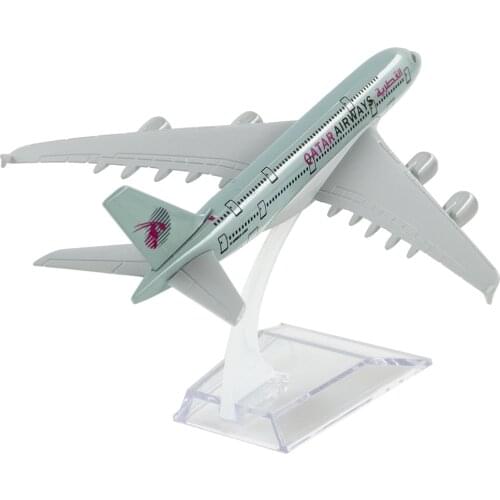 1/400 Scale Alloy Aircraft Airbus a380 Qatar Airways 16cm Plane Model Toys Decoration Children Kids Gift for Collection