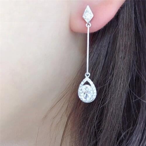 925 Sterling Silver Christmas Earring Women Fine Jewelry Waterdiamonds 925 Silver Earrings Christmas Wedding Anniversary Gift