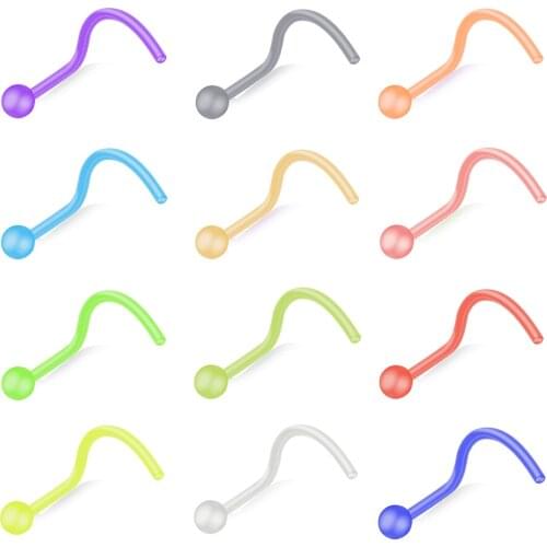 Pearl Effect Sexy Nose Piercing Earrings Body Decoration Acrylic Jewelry 12 Colors Set Accessories Rings and Studs Wholesale