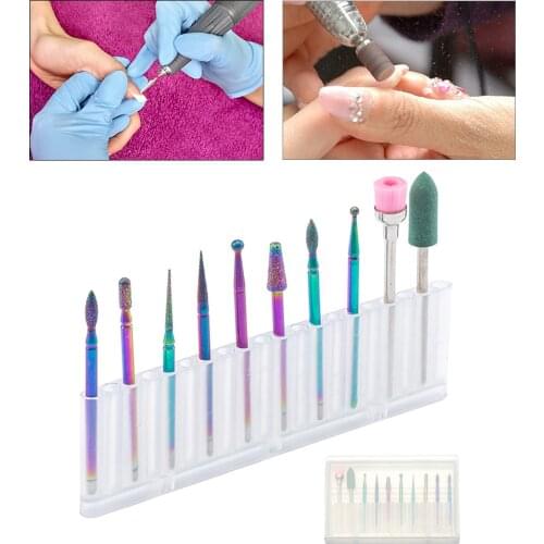 10pcs/Box Nail Art Grinding Head Drill Bits Cuticle Cleaning Sander Tool