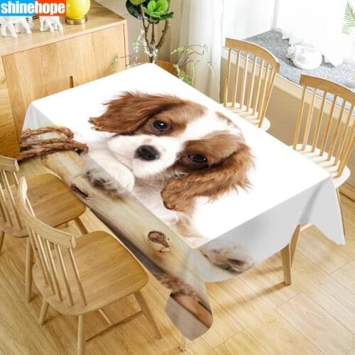 Custom Cocker Spaniel Table Cloth Oxford Print Rectangular Waterproof Oilproof Animals Table Cover Wedding Tablecloth