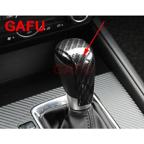 Sport Style Carbon Fiber Print Gear Shift Knob Cover Trim For Mazda CX-3 CX3 2015 2016 2017 car Accessories