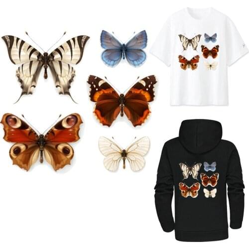 Butterfly Patch Iron-on Transfers for Clothing Thermoadhesive Patches on Clothes Diy Stickers Thermal Applique for Children