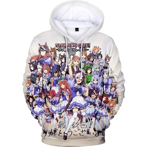 Hoodies Sweatshirts Pullover Boys/girls Pretty Derby Clothes Game Pretty Derby 3D Adult and Kids Long Sleeve Casual Men Full