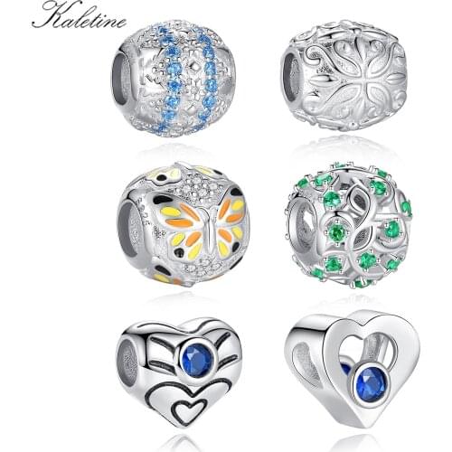 TONGZHE Love Cute Butterfly Round Enamel 925 Sterling Silver Charms Beads For Jewelry Making fit Bracelet Necklace