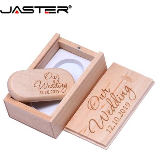 JASTER (over 1 PCS free LOGO) maple Wooden USB + box USB Flash pen drive 4GB 8GB 16G 32GB 64GB Memory stick photography gifts