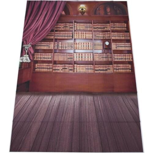 Vintage Library Books Wooden Floor Photography Backdrops Photo Props Studio Background 5x7ft