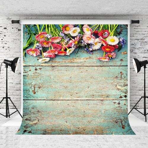 VinylBDS Wood Children Photography Background Newborn Photo Flowers Green Wall For Professional Photography Studio Backdrop