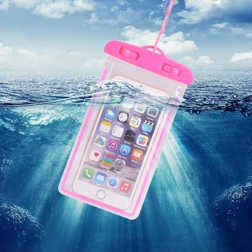Waterproof Phone Pouch Universal Waterproof Phone CaseDry Bag Snowproof Outdoor for 3.5 inch-6 inch mobile phone Luminous