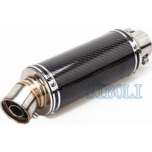 Motorcycle Real Full Carbon Fiber Exhaust For yoshimura Muffler Fit 125CC 250CC 400CC Silencer For Benelli AK226