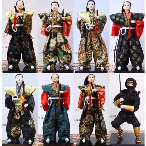 Samurai Japanese Figure Doll Kimono Home Restaurant Decoration 30CM Gift