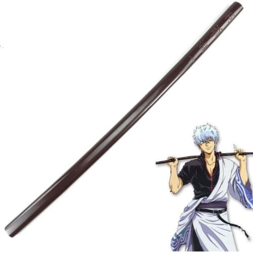 [Funny] 100cm Cosplay Anime GINTAMA Gintoki Sakata "Toyako" Wood weapon wooden Sword model Costume party Anime show gift toy