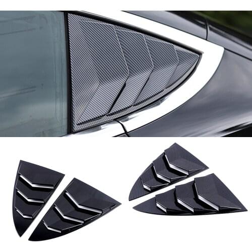 For Tesla Model 3 Rear Quarter Window Louver Spoiler Panel Side Deflector Blind Vent ABS Car Interior Accessories Sticker
