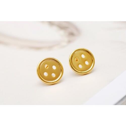 Shuangshuo Lucky Small Buttons Stud Earrings for Women Enthic Tiny Pinocchio Earrings Fashion Jewelry boucle d'oreille ED085