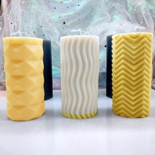 1PC Stripe Diamond Ripple DIY Handmade 3D Candle Making Soap Resin Molds Crafts Party Christmas Decoration Wedding