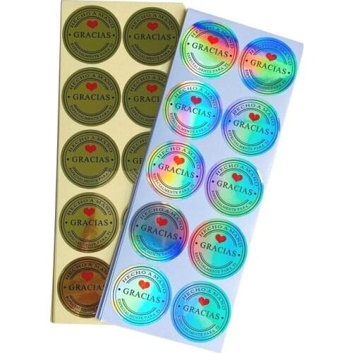 1000pcs 2021 high quality Round Waterproof Laser Label Stickers DIY Self-adhesive Tags Sticker Laser design